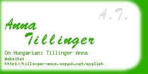anna tillinger business card